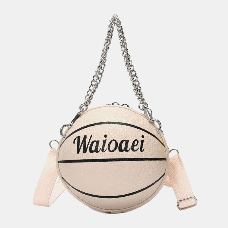 Dames Wonmen Uniek Ontwerp Basketbal-look Effen Kleur Handtas Mode Verstelbare Schoudertas Cross Body Bag