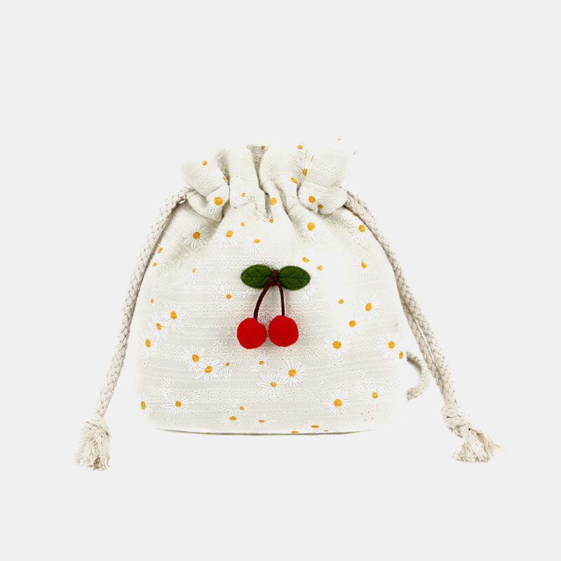 Dames Zomer Cherry Dotted Ronde Stro Crossbody Tas Schoudertas