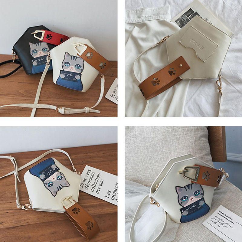 Damesmode Leuke Kat Crossbody Tas Handtas Schoudertas