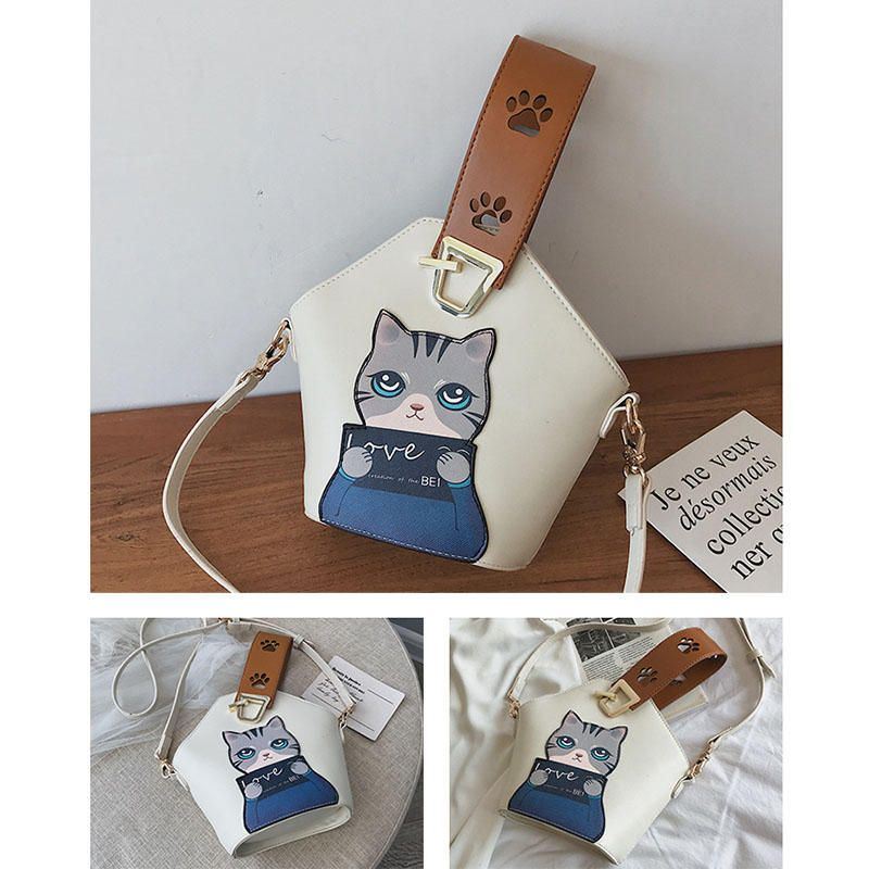 Damesmode Leuke Kat Crossbody Tas Handtas Schoudertas