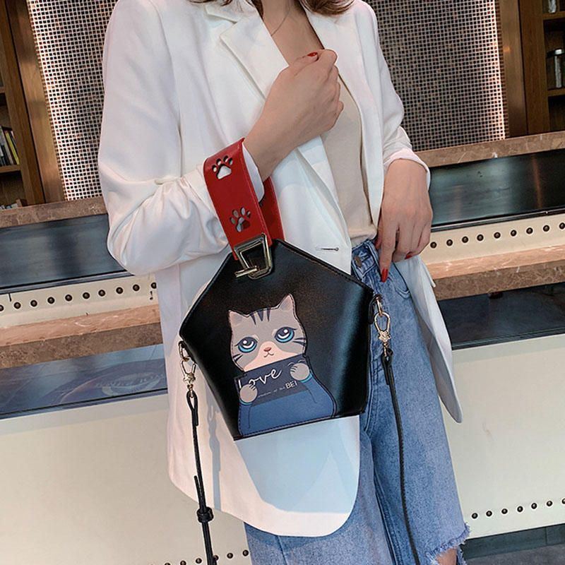 Damesmode Leuke Kat Crossbody Tas Handtas Schoudertas