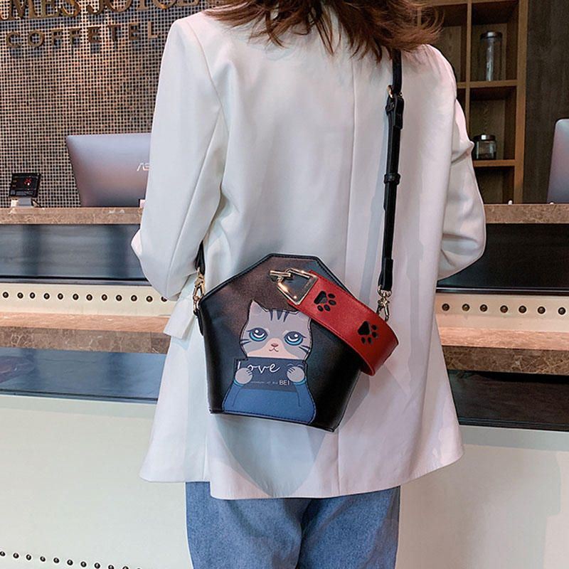 Damesmode Leuke Kat Crossbody Tas Handtas Schoudertas