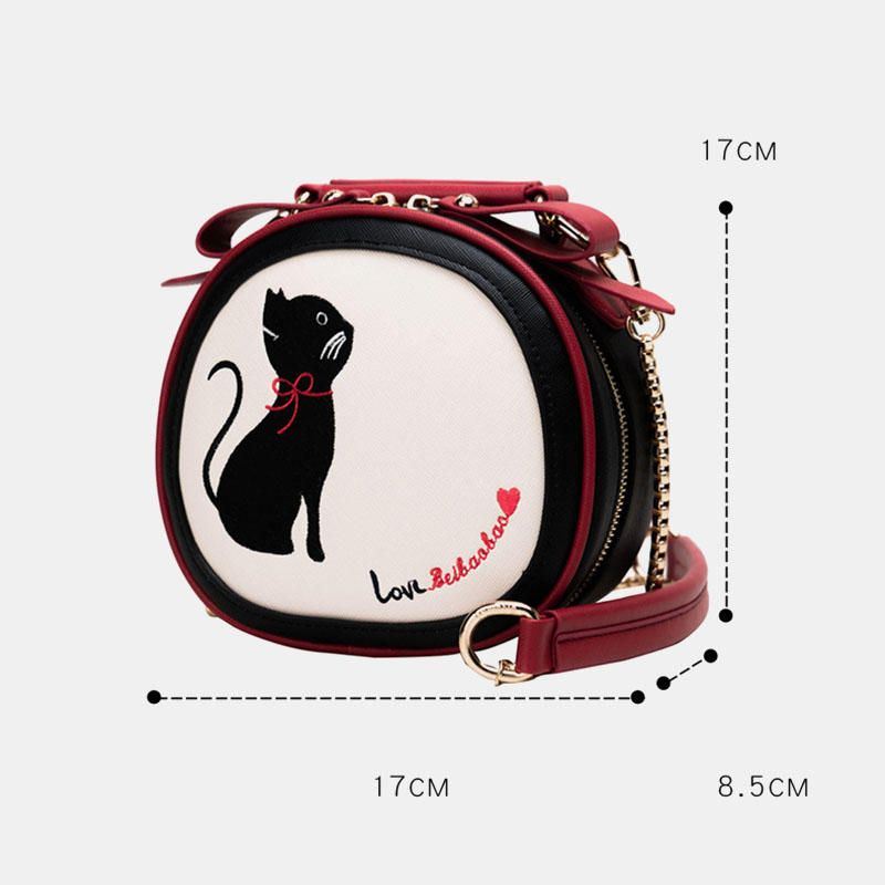 Damesmode Leuke Kat Handtas Schoudertas Crossbody Tas Voor Dagelijkse Datum Winkelen