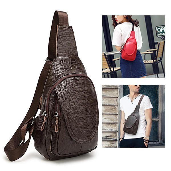 Heren Dames Lederen Borsttas Mode Retro Casual Crossbody Tas Met 3 Kleuren