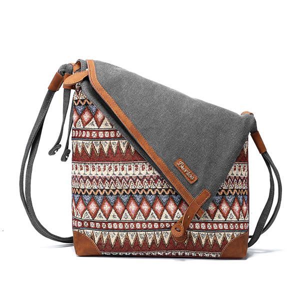 Nationale Bedrukking Van Canvas Voor Dames Retro Bohemen Crossbody-tas