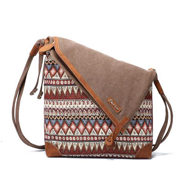 Nationale Bedrukking Van Canvas Voor Dames Retro Bohemen Crossbody-tas