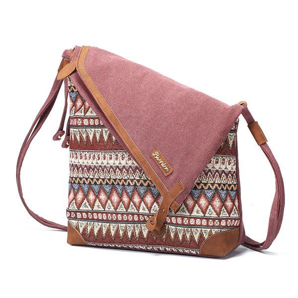 Nationale Bedrukking Van Canvas Voor Dames Retro Bohemen Crossbody-tas