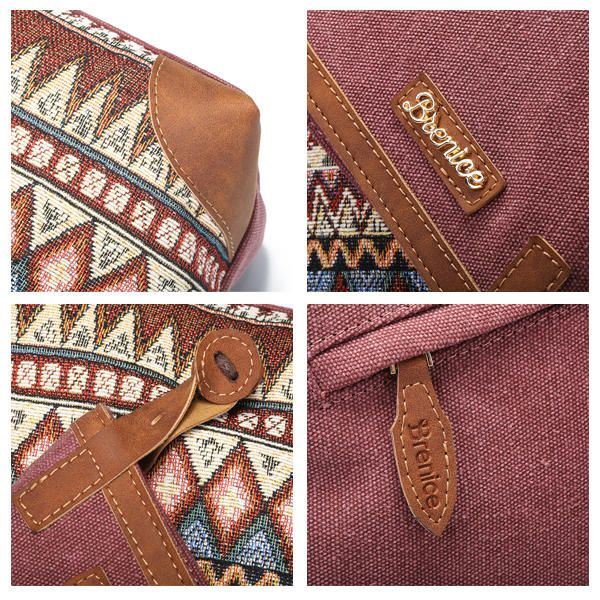 Nationale Bedrukking Van Canvas Voor Dames Retro Bohemen Crossbody-tas