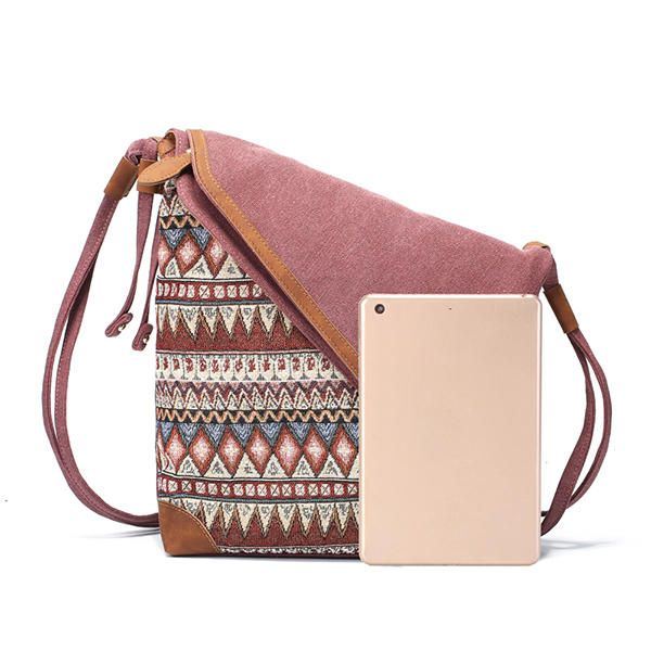 Nationale Bedrukking Van Canvas Voor Dames Retro Bohemen Crossbody-tas