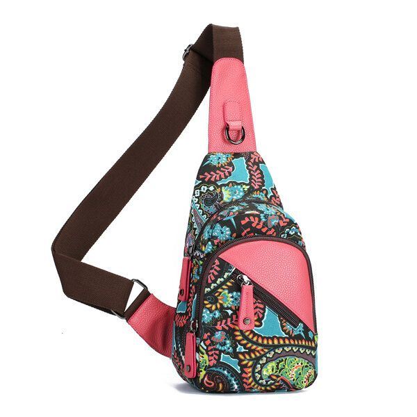 Nationale Bloemen Zomer Lichte Dames Borsttas Sling Bag Schoudertas Crossbody Tas