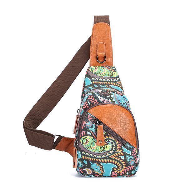 Nationale Bloemen Zomer Lichte Dames Borsttas Sling Bag Schoudertas Crossbody Tas