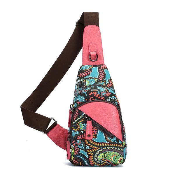 Nationale Bloemen Zomer Lichte Dames Borsttas Sling Bag Schoudertas Crossbody Tas