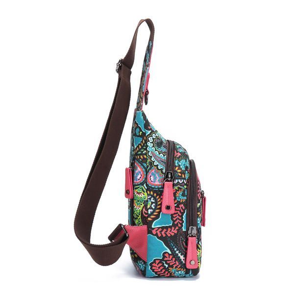 Nationale Bloemen Zomer Lichte Dames Borsttas Sling Bag Schoudertas Crossbody Tas