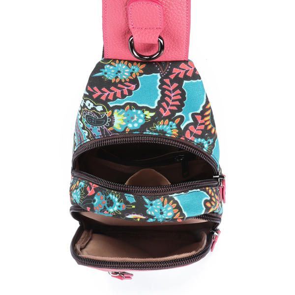 Nationale Bloemen Zomer Lichte Dames Borsttas Sling Bag Schoudertas Crossbody Tas