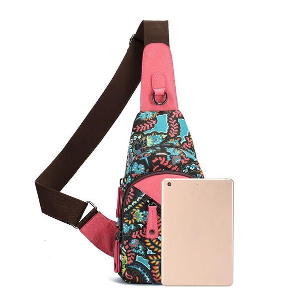 Nationale Bloemen Zomer Lichte Dames Borsttas Sling Bag Schoudertas Crossbody Tas