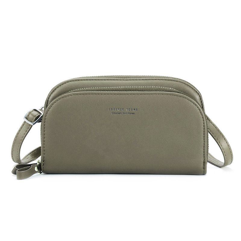 Pierre Loues Dames Effen 8-kaartsleuf Kaarttas Multi-slot Telefoontas Vrije Tijd Crossbody-tas