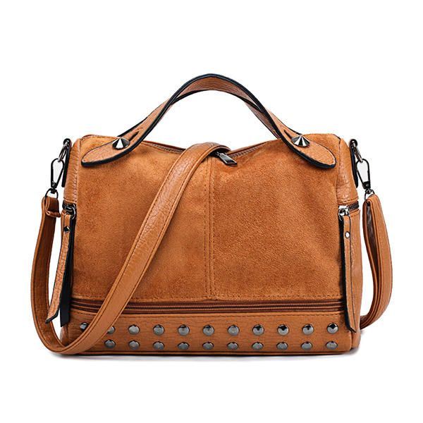 Vintage Rivet Boston Tas Handtas Schoudertas Voor Dames