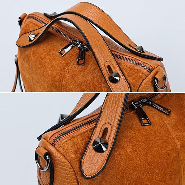 Vintage Rivet Boston Tas Handtas Schoudertas Voor Dames