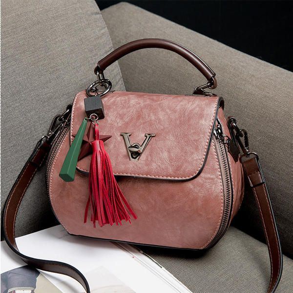 Vintage Tassel Bucket Bag Handtas Crossbody Tas Voor Dames