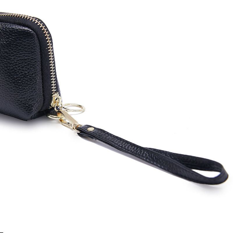 Dames Echt Lederen Clutch Bag Rits Lange Portemonnee Tweevoudige Portemonnee