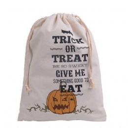 Dames Halloween Tas Canvas Party Halloween Zakken Trekkoord Snoep Geschenken Tas