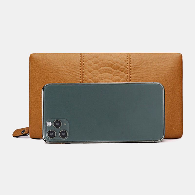 Dames Kunstleer Retro Grote Capaciteit 6.3 Inch Telefoontas Multi-slot Kaarthouder Clutch Portemonnee