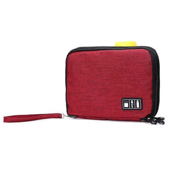 Heren Casual Multifunctioneel Canvas Multi Pocket Ipad Winkel Tas Telefoon Tas Opbergtas