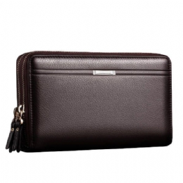 Heren Clutch Portemonnee Waterdichte Zakelijke Lange Rits Portemonnee Telefoonhouder