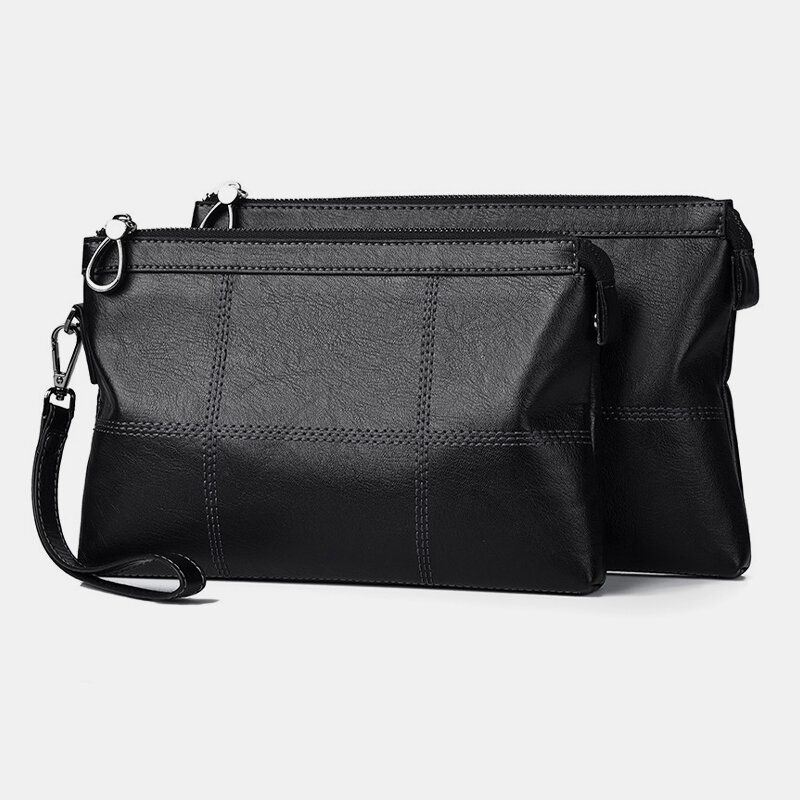 Heren Kunstleer Grote Capaciteit Casual Zakelijke 6.5 Inch Telefoontas Clutch Portemonnee Tas Met Taille String