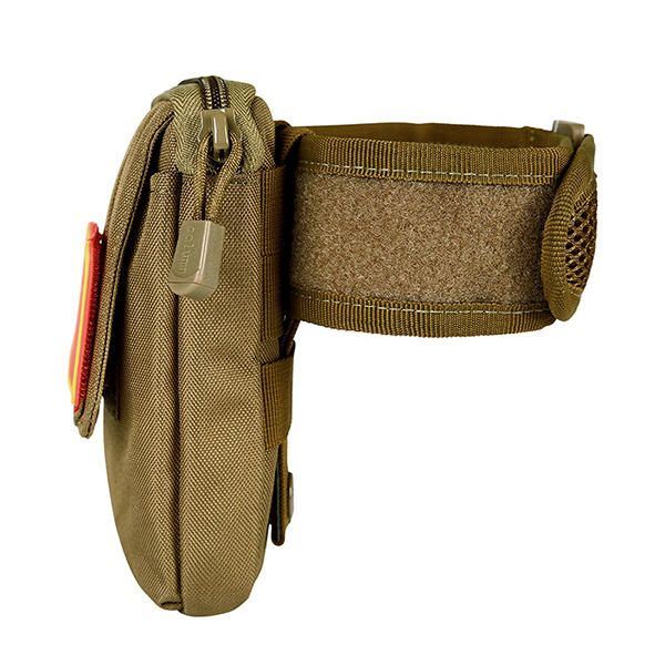 Heren Nylon Tactical Arm Bag Molle Edc Pouch Mobiele Telefoon Portemonnee Riem Heuptas