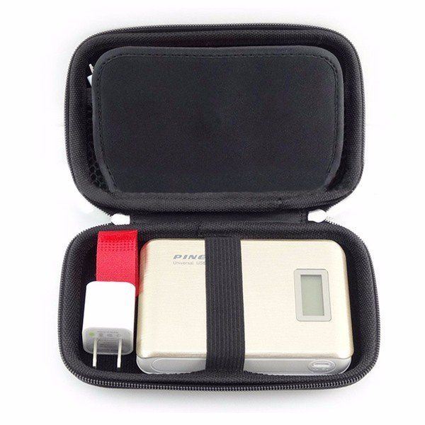 Heren Usb Flash Drive Oortelefoon Digitale Gadget Pouch Reis Zilver Opbergtas